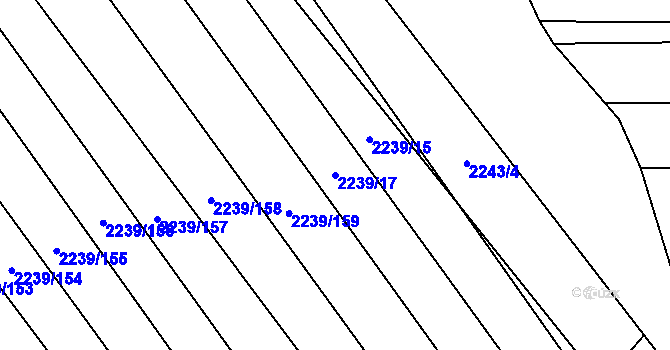 Parcela st. 2239/17 v KÚ Veselí nad Lužnicí, Katastrální mapa