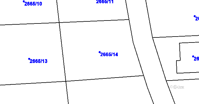 Parcela st. 2665/14 v KÚ Veselí nad Lužnicí, Katastrální mapa