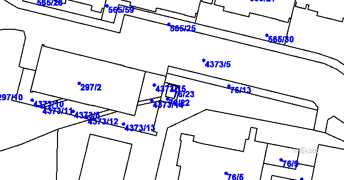 Parcela st. 76/23 v KÚ Veselí nad Lužnicí, Katastrální mapa