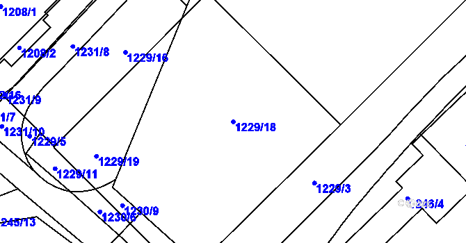 Parcela st. 1229/18 v KÚ Veselí nad Lužnicí, Katastrální mapa