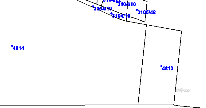 Parcela st. 3104/12 v KÚ Žíšov u Veselí nad Lužnicí, Katastrální mapa