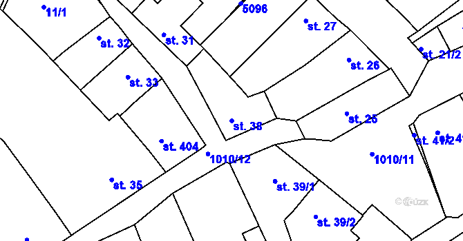 Parcela st. 38 v KÚ Veselí nad Moravou, Katastrální mapa
