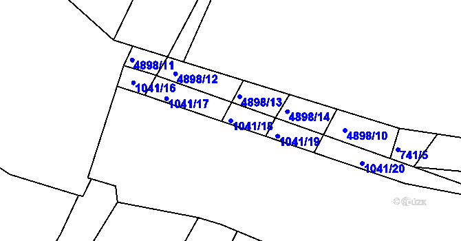 Parcela st. 1041/18 v KÚ Veselí nad Moravou, Katastrální mapa