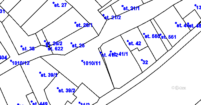 Parcela st. 41/2 v KÚ Veselí nad Moravou, Katastrální mapa