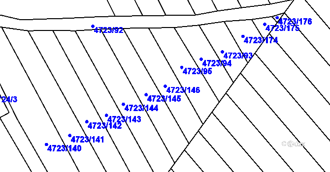 Parcela st. 4723/146 v KÚ Veselí-Předměstí, Katastrální mapa