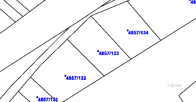 Parcela st. 4857/133 v KÚ Veselí-Předměstí, Katastrální mapa