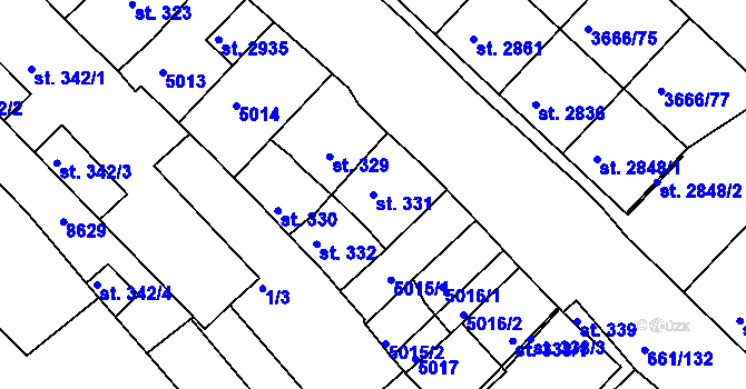 Parcela st. 331 v KÚ Veselí-Předměstí, Katastrální mapa