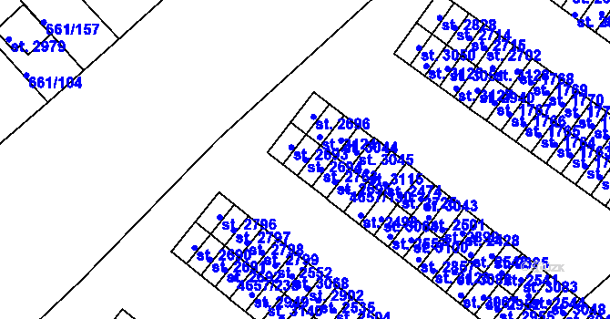 Parcela st. 2694 v KÚ Veselí-Předměstí, Katastrální mapa