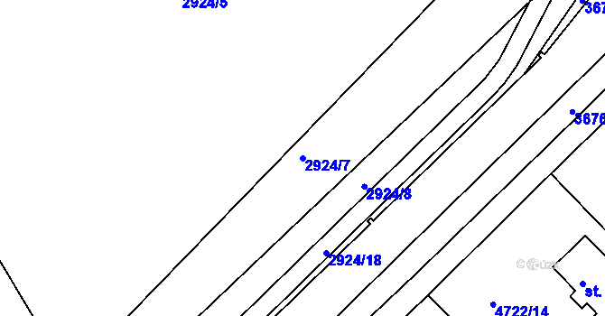 Parcela st. 2924/7 v KÚ Veselí-Předměstí, Katastrální mapa