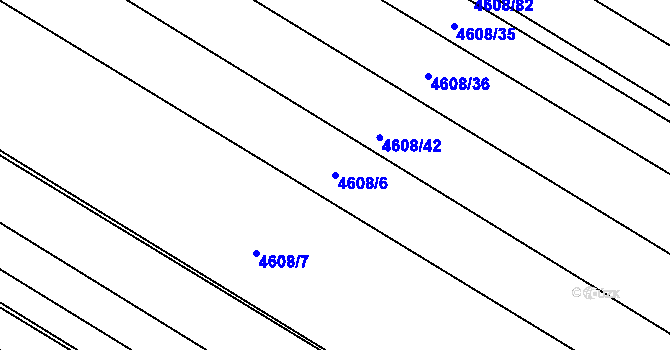 Parcela st. 4608/6 v KÚ Veselí-Předměstí, Katastrální mapa