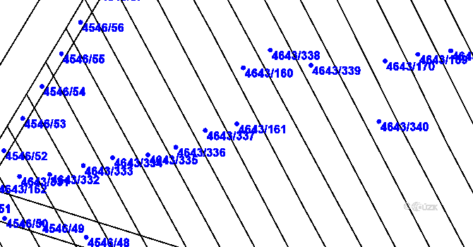 Parcela st. 4643/161 v KÚ Veselí-Předměstí, Katastrální mapa