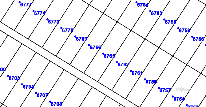 Parcela st. 6765 v KÚ Veselí-Předměstí, Katastrální mapa