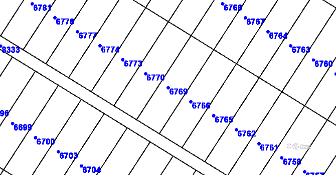 Parcela st. 6769 v KÚ Veselí-Předměstí, Katastrální mapa