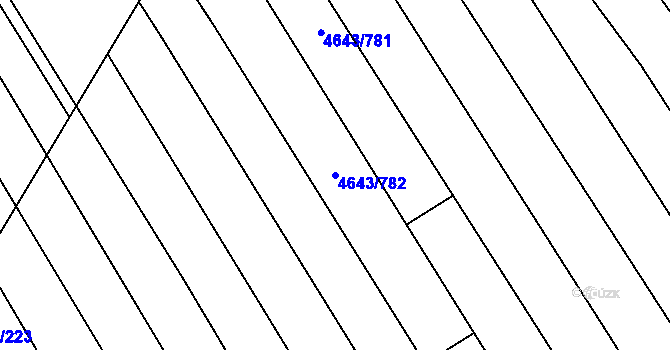 Parcela st. 4643/782 v KÚ Veselí-Předměstí, Katastrální mapa