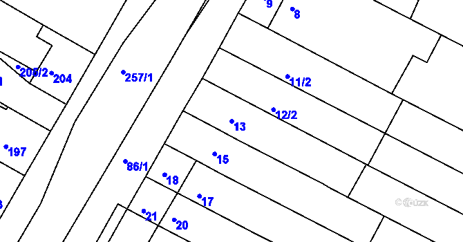 Parcela st. 13 v KÚ Milokošť, Katastrální mapa