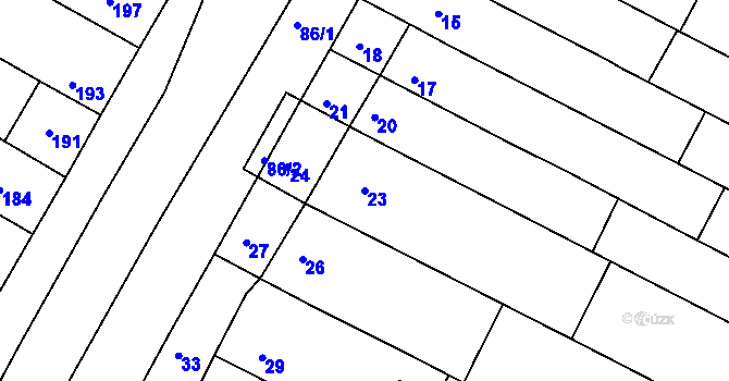 Parcela st. 23 v KÚ Milokošť, Katastrální mapa