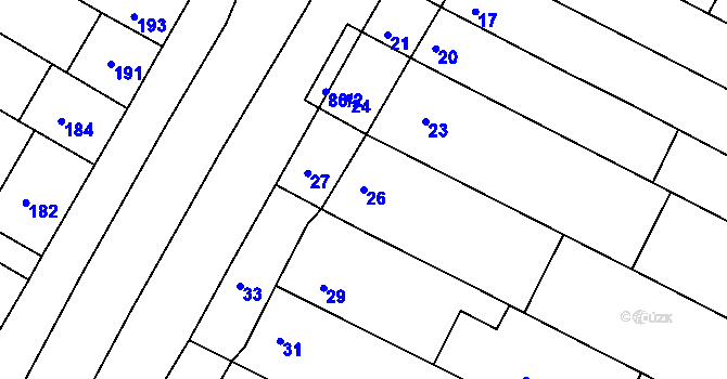 Parcela st. 26 v KÚ Milokošť, Katastrální mapa