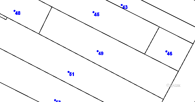 Parcela st. 49 v KÚ Milokošť, Katastrální mapa