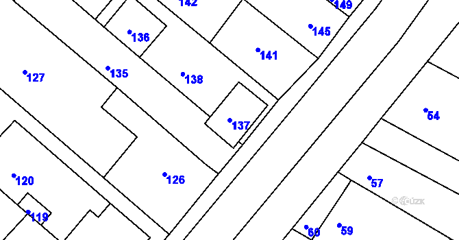 Parcela st. 137 v KÚ Milokošť, Katastrální mapa