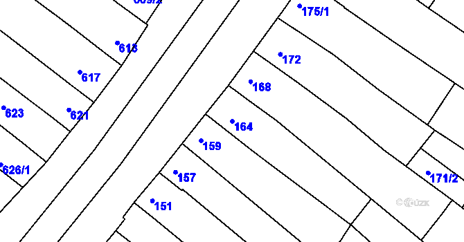 Parcela st. 164 v KÚ Milokošť, Katastrální mapa