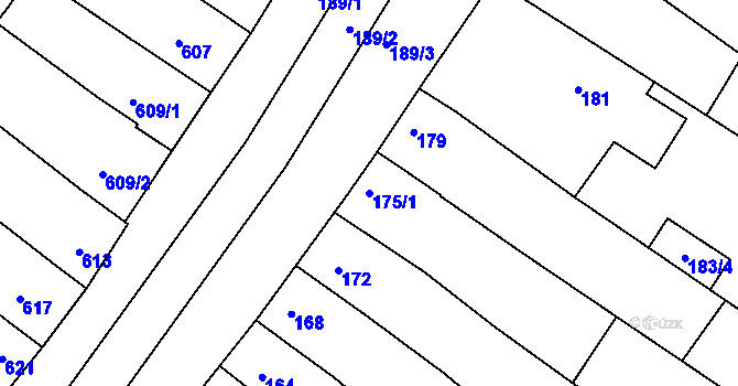 Parcela st. 175/1 v KÚ Milokošť, Katastrální mapa