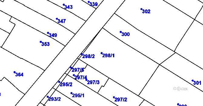 Parcela st. 298/1 v KÚ Milokošť, Katastrální mapa