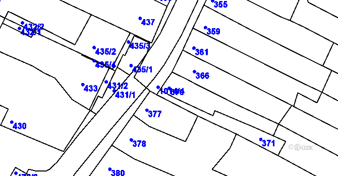 Parcela st. 370 v KÚ Milokošť, Katastrální mapa