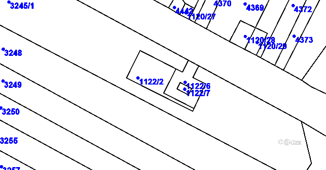 Parcela st. 1122/3 v KÚ Milokošť, Katastrální mapa