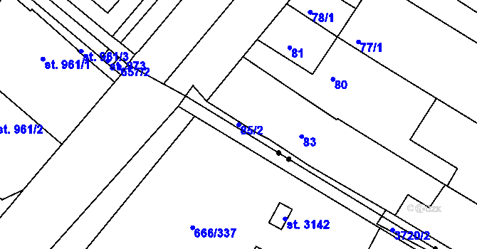 Parcela st. 85/2 v KÚ Milokošť, Katastrální mapa