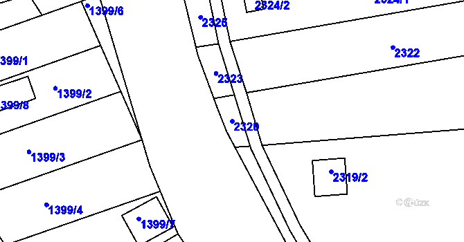 Parcela st. 2320 v KÚ Milokošť, Katastrální mapa