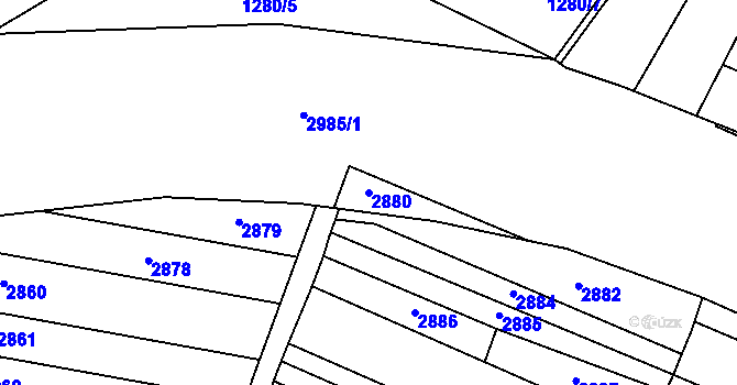 Parcela st. 2880 v KÚ Milokošť, Katastrální mapa