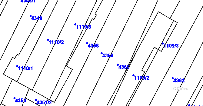 Parcela st. 4359 v KÚ Milokošť, Katastrální mapa