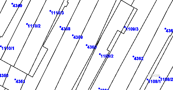 Parcela st. 4360 v KÚ Milokošť, Katastrální mapa