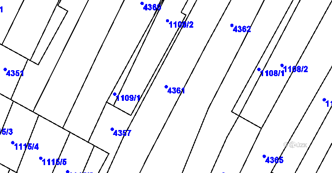 Parcela st. 4361 v KÚ Milokošť, Katastrální mapa