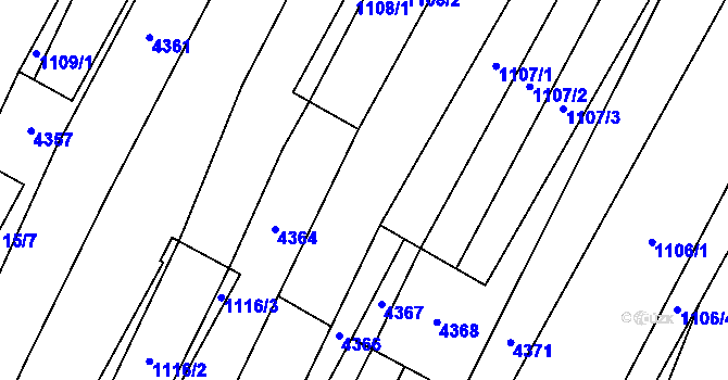 Parcela st. 4365 v KÚ Milokošť, Katastrální mapa