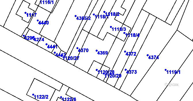 Parcela st. 4369 v KÚ Milokošť, Katastrální mapa