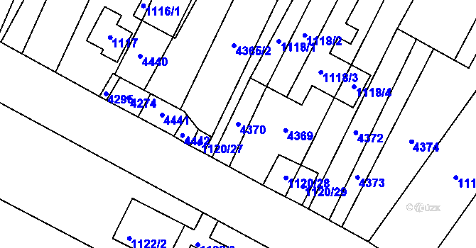 Parcela st. 4370 v KÚ Milokošť, Katastrální mapa