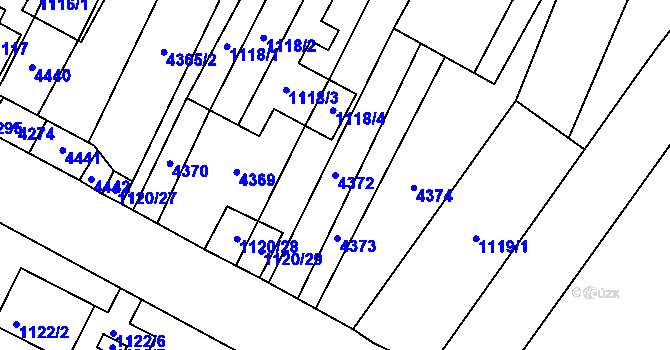 Parcela st. 4372 v KÚ Milokošť, Katastrální mapa