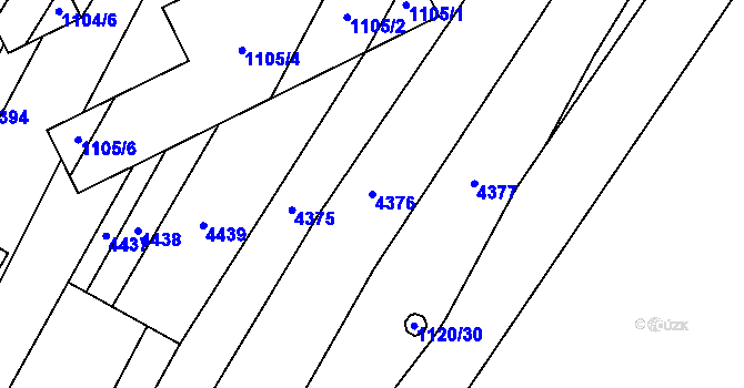 Parcela st. 4376 v KÚ Milokošť, Katastrální mapa