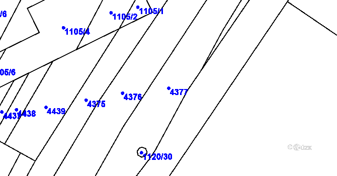 Parcela st. 4377 v KÚ Milokošť, Katastrální mapa
