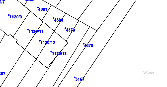 Parcela st. 4378 v KÚ Milokošť, Katastrální mapa