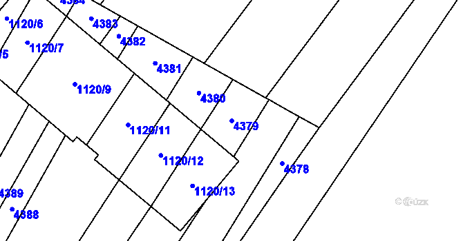 Parcela st. 4379 v KÚ Milokošť, Katastrální mapa