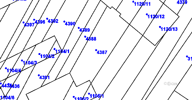 Parcela st. 4387 v KÚ Milokošť, Katastrální mapa