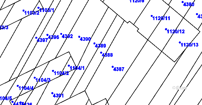 Parcela st. 4388 v KÚ Milokošť, Katastrální mapa