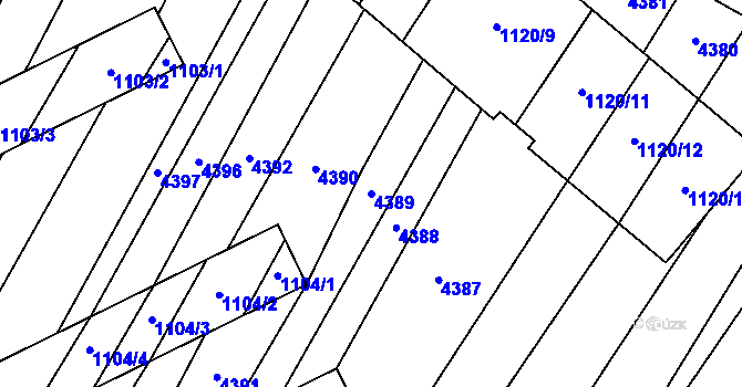 Parcela st. 4389 v KÚ Milokošť, Katastrální mapa