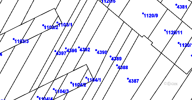 Parcela st. 4390 v KÚ Milokošť, Katastrální mapa
