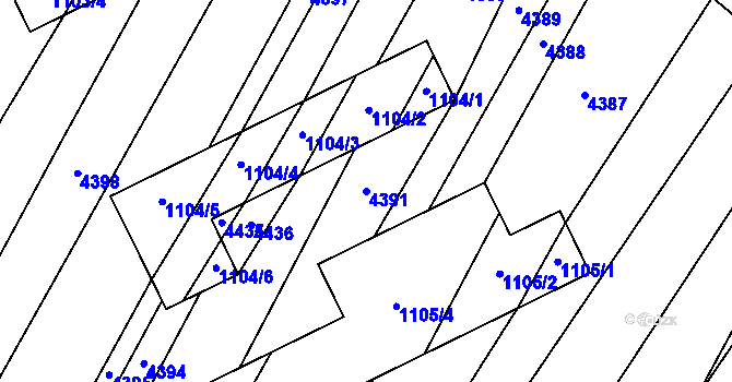 Parcela st. 4391 v KÚ Milokošť, Katastrální mapa