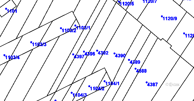 Parcela st. 4392 v KÚ Milokošť, Katastrální mapa