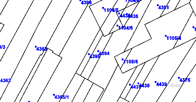 Parcela st. 4394 v KÚ Milokošť, Katastrální mapa