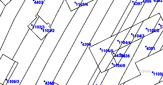 Parcela st. 4398 v KÚ Milokošť, Katastrální mapa